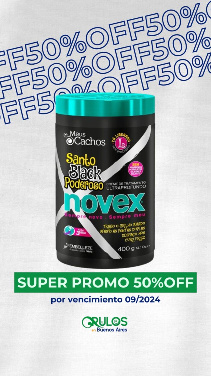 Mascarilla Novex Santo black poderoso - 400G