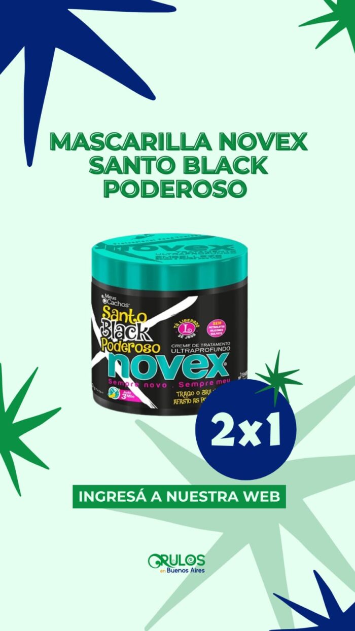 Mascarilla Novex Santo black poderoso - 210G