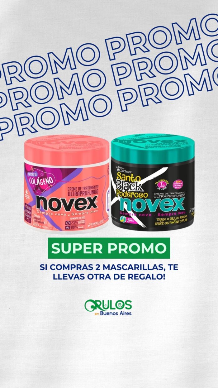 Promo 2 mascarillas llevas + 1 regalo ( novex)